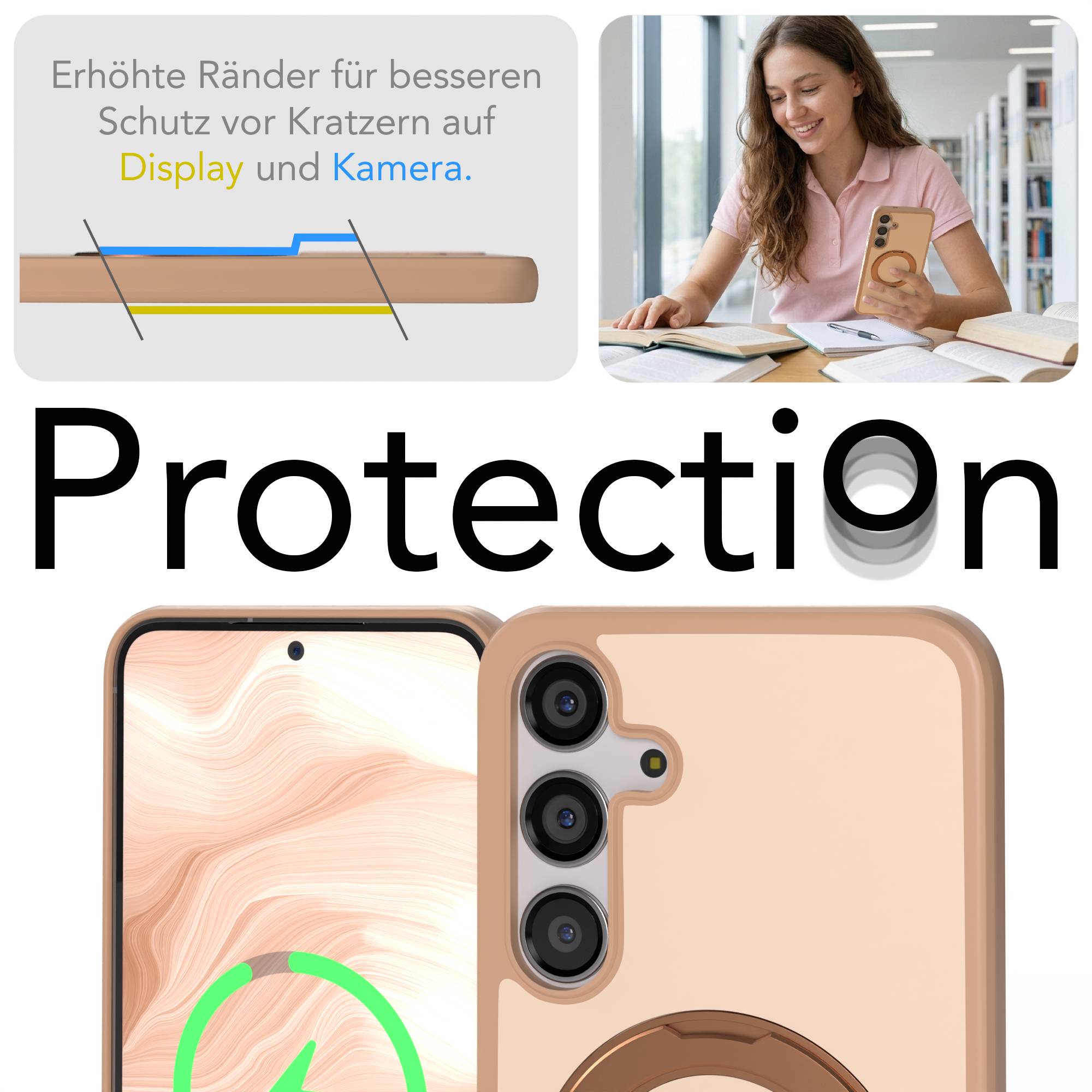 Samsung Galaxy S24 Plus Bumper Hülle mit MagSafe und drehbarem Ring 