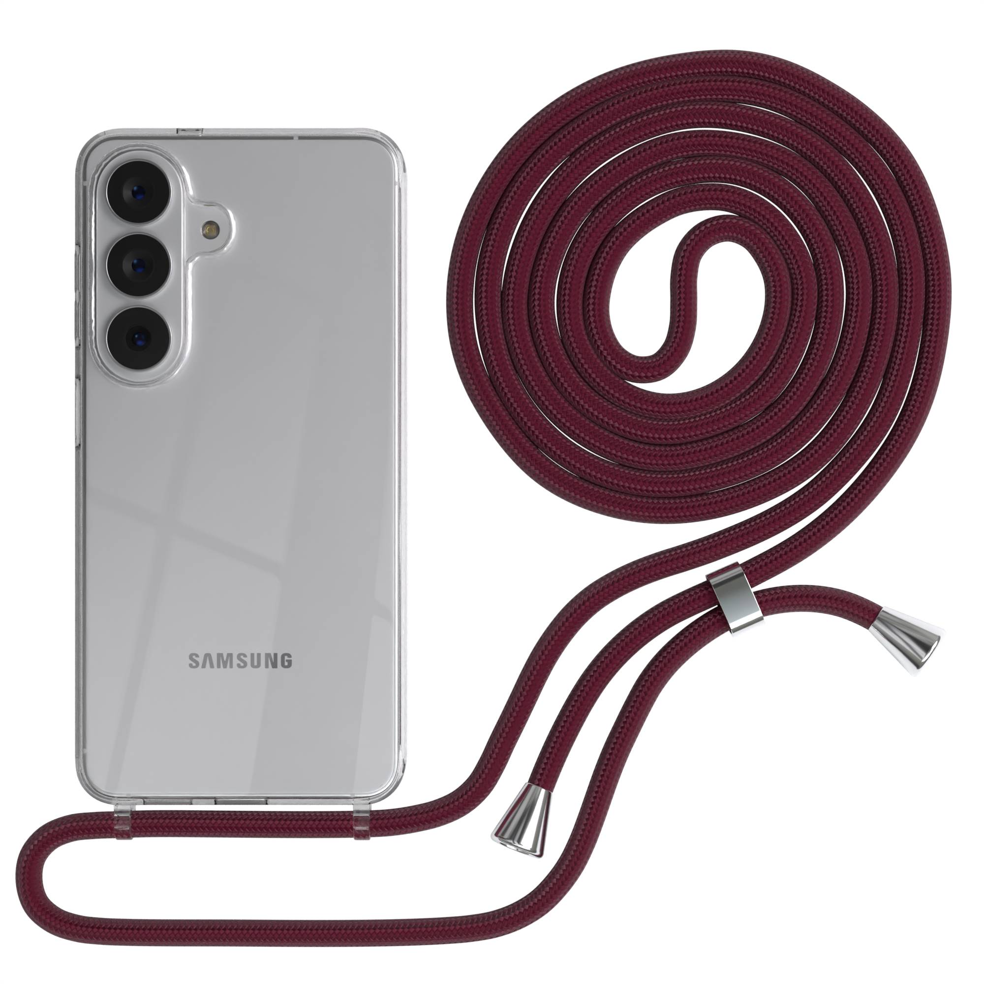 Samsung Galaxy S26 transparente Handykette mit verstellbarer Kordel TPU Hülle 