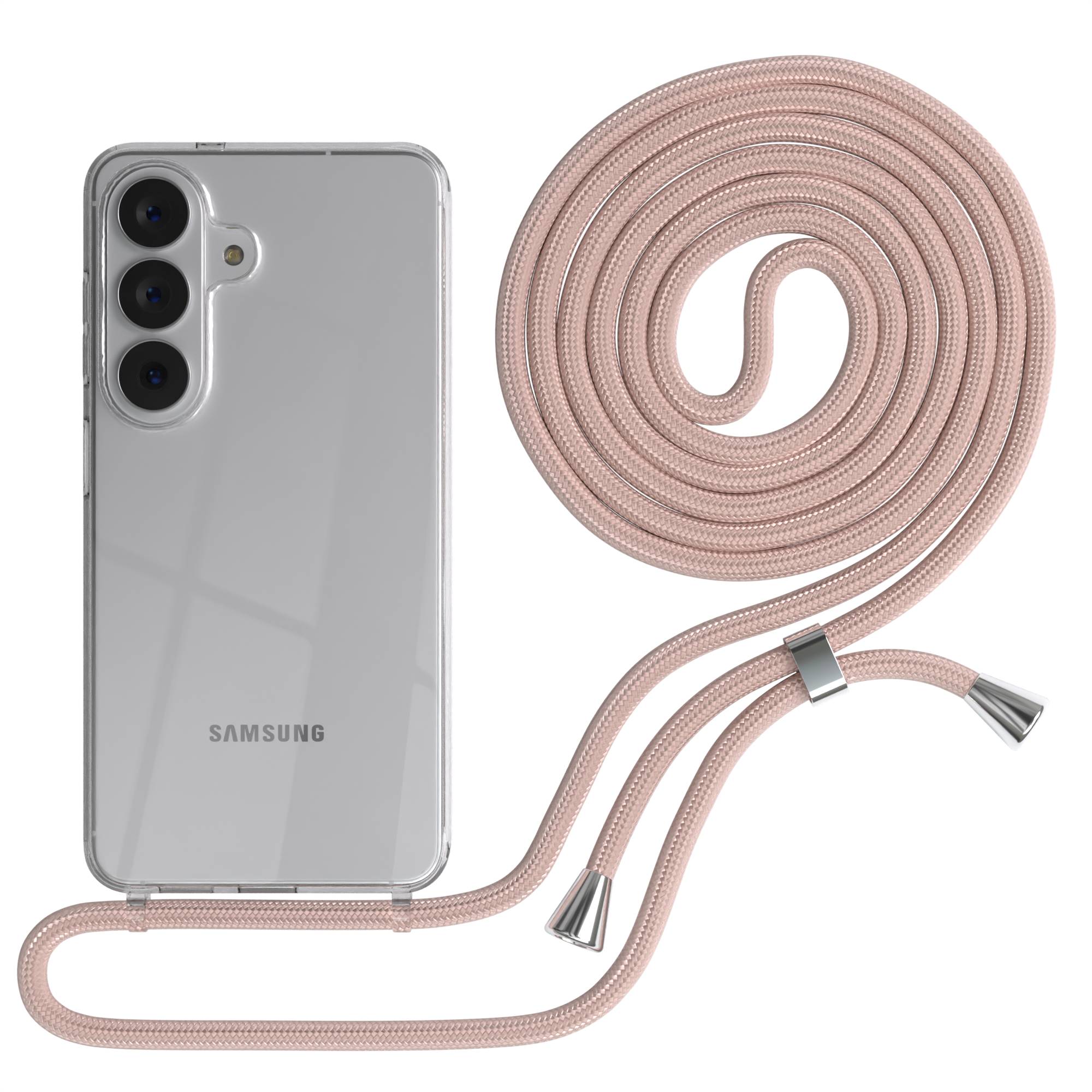 Samsung Galaxy S26 transparente Handykette mit verstellbarer Kordel TPU Hülle 
