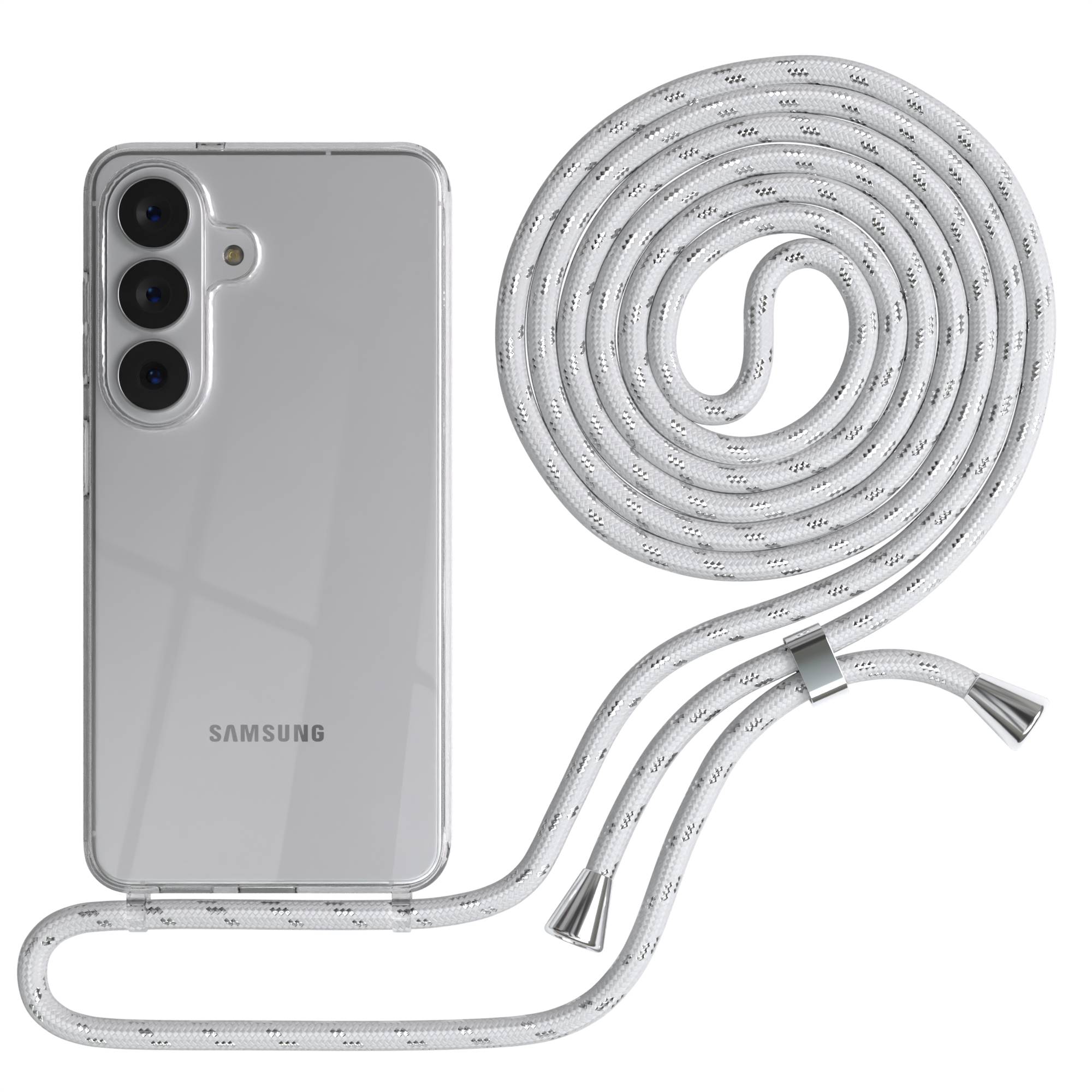 Samsung Galaxy S26 transparente Handykette mit verstellbarer Kordel TPU Hülle 