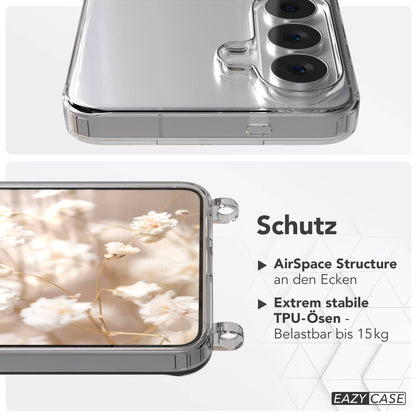 Samsung Galaxy S26 transparente Handykette mit verstellbarer Kordel TPU Hülle 