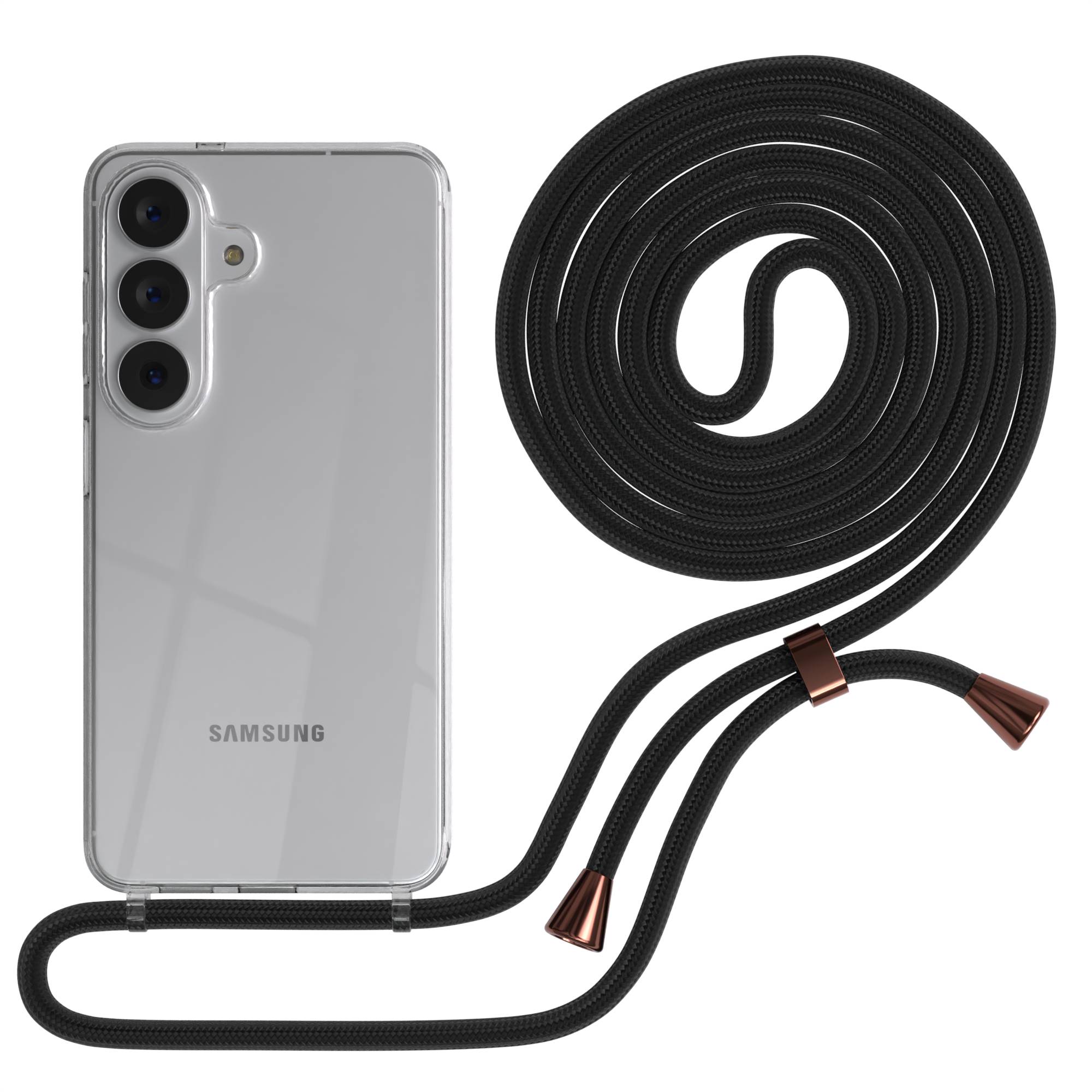 Samsung Galaxy S26 transparente Handykette mit verstellbarer Kordel TPU Hülle 