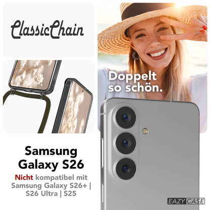 Samsung Galaxy S26 transparente Handykette mit verstellbarer Kordel TPU Hülle 