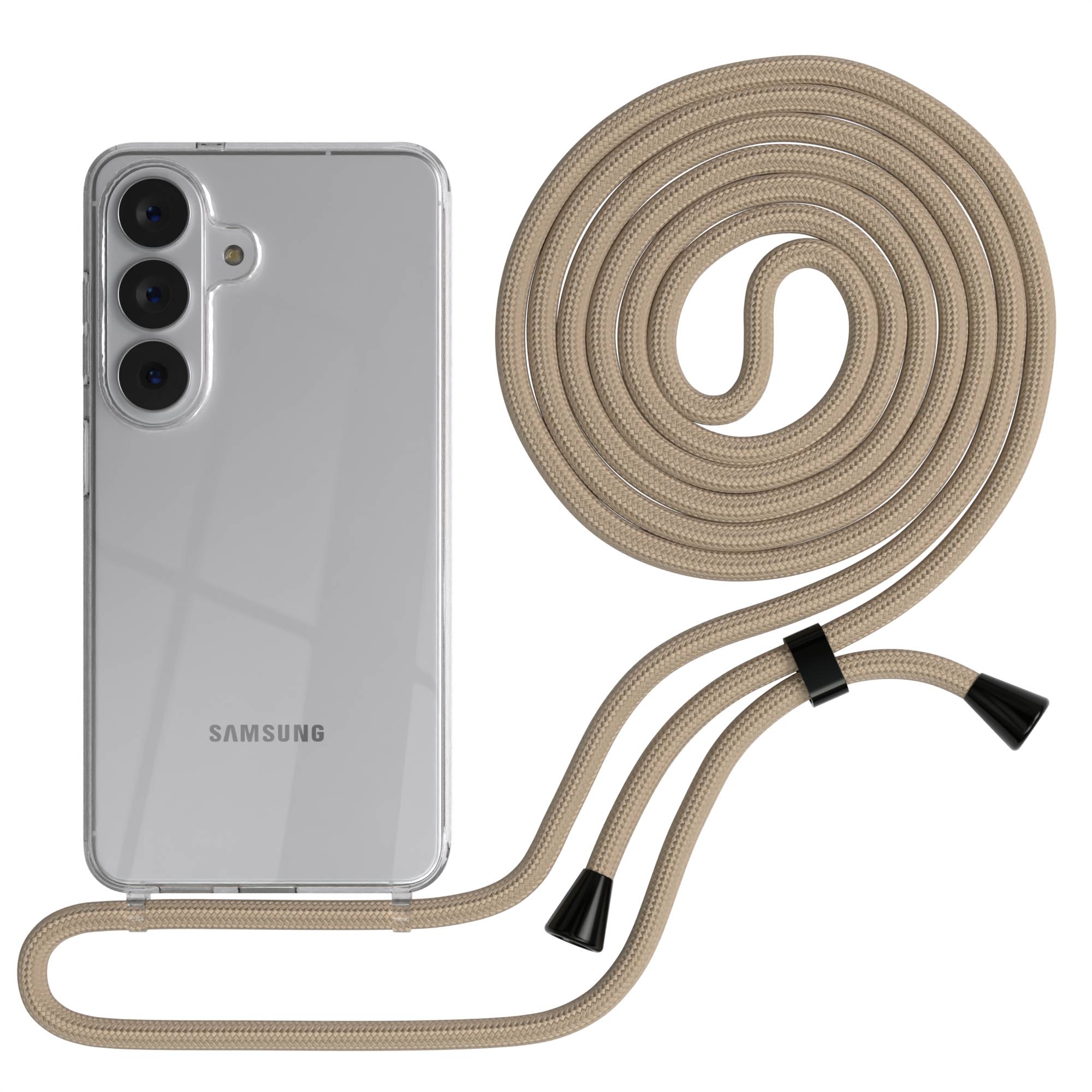 Samsung Galaxy S26 transparente Handykette mit verstellbarer Kordel TPU Hülle 