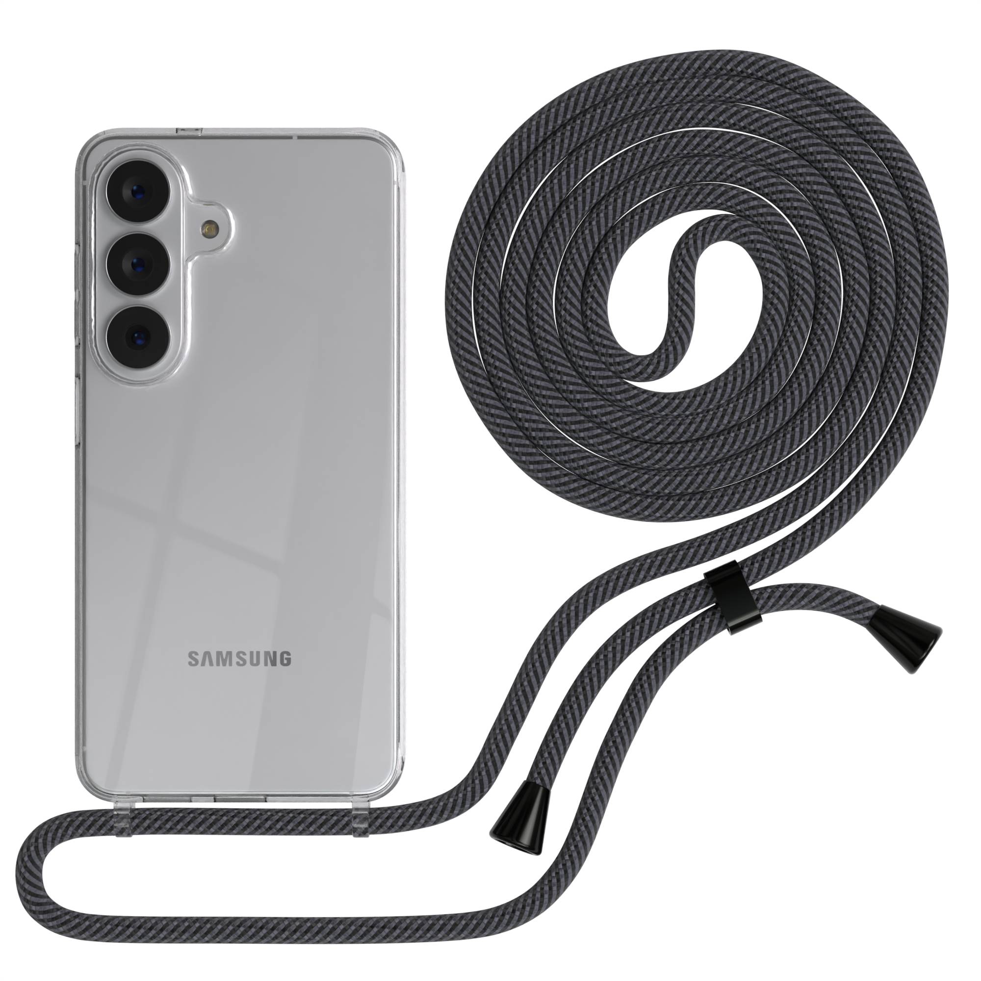 Samsung Galaxy S26 transparente Handykette mit verstellbarer Kordel TPU Hülle 