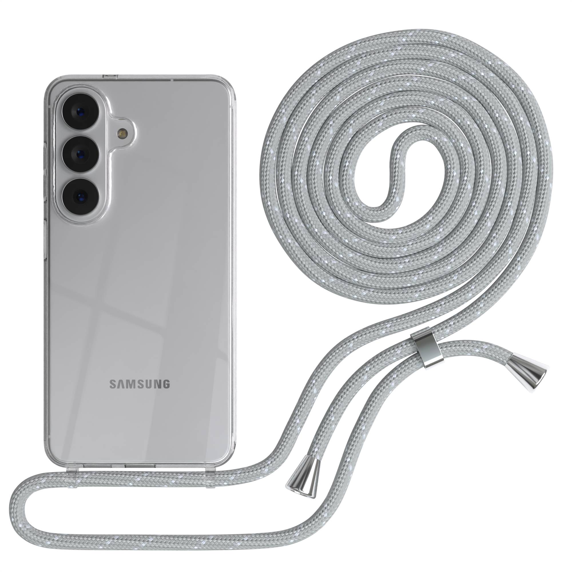 Samsung Galaxy S26 transparente Handykette mit verstellbarer Kordel TPU Hülle 