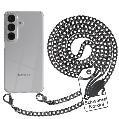 Samsung Galaxy S26 Handykette mit schwarzer Kordel und Metallkette 
