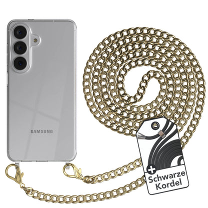 Samsung Galaxy S26 Handykette mit schwarzer Kordel und Metallkette 