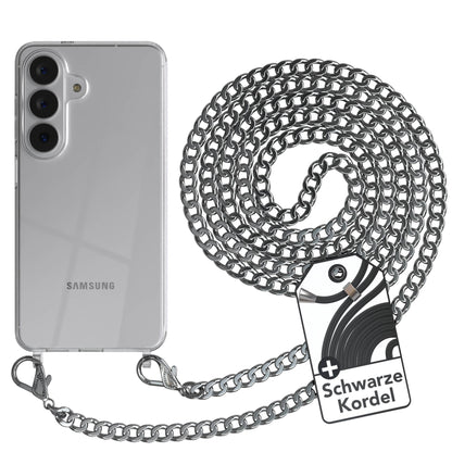 Samsung Galaxy S26 Handykette mit schwarzer Kordel und Metallkette 
