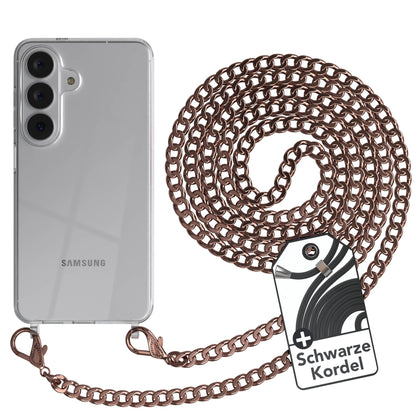 Samsung Galaxy S26 Handykette mit schwarzer Kordel und Metallkette 