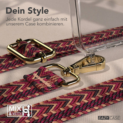 Samsung Galaxy S26 Handykette mit verstellbarem Boho Band Umhängegurt 