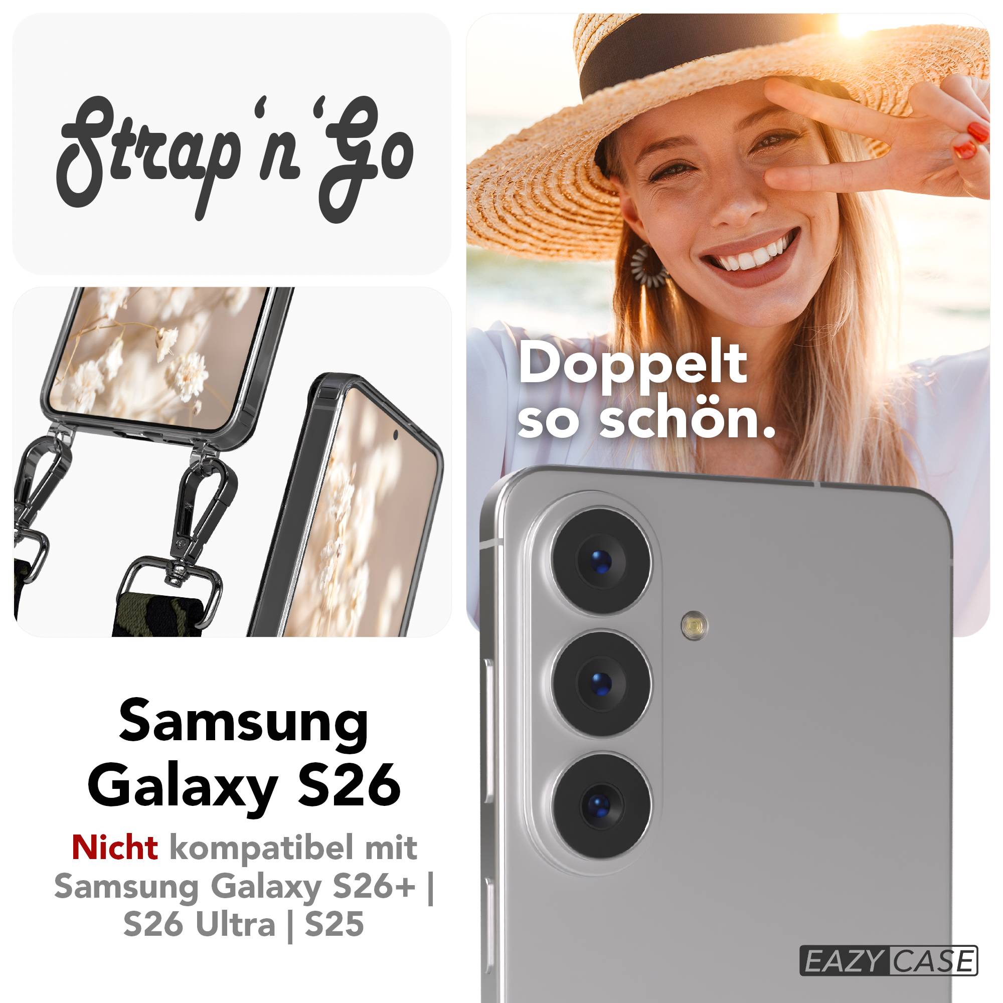 Samsung Galaxy S26 Handykette mit verstellbarem Boho Band Umhängeband 
