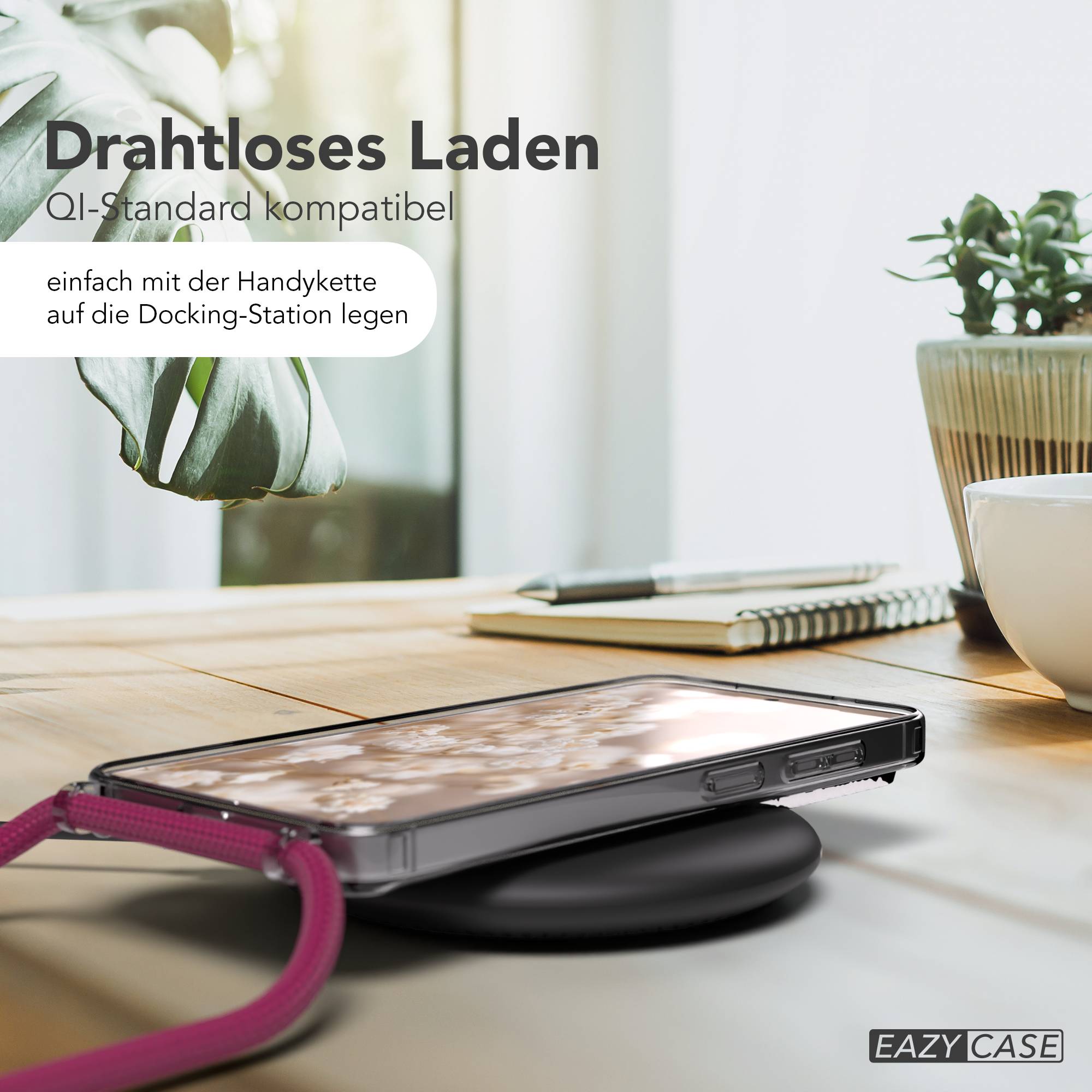 Samsung Galaxy S26 transparente Handykette mit MagSafe Funktion und verstellbarer Kordel 