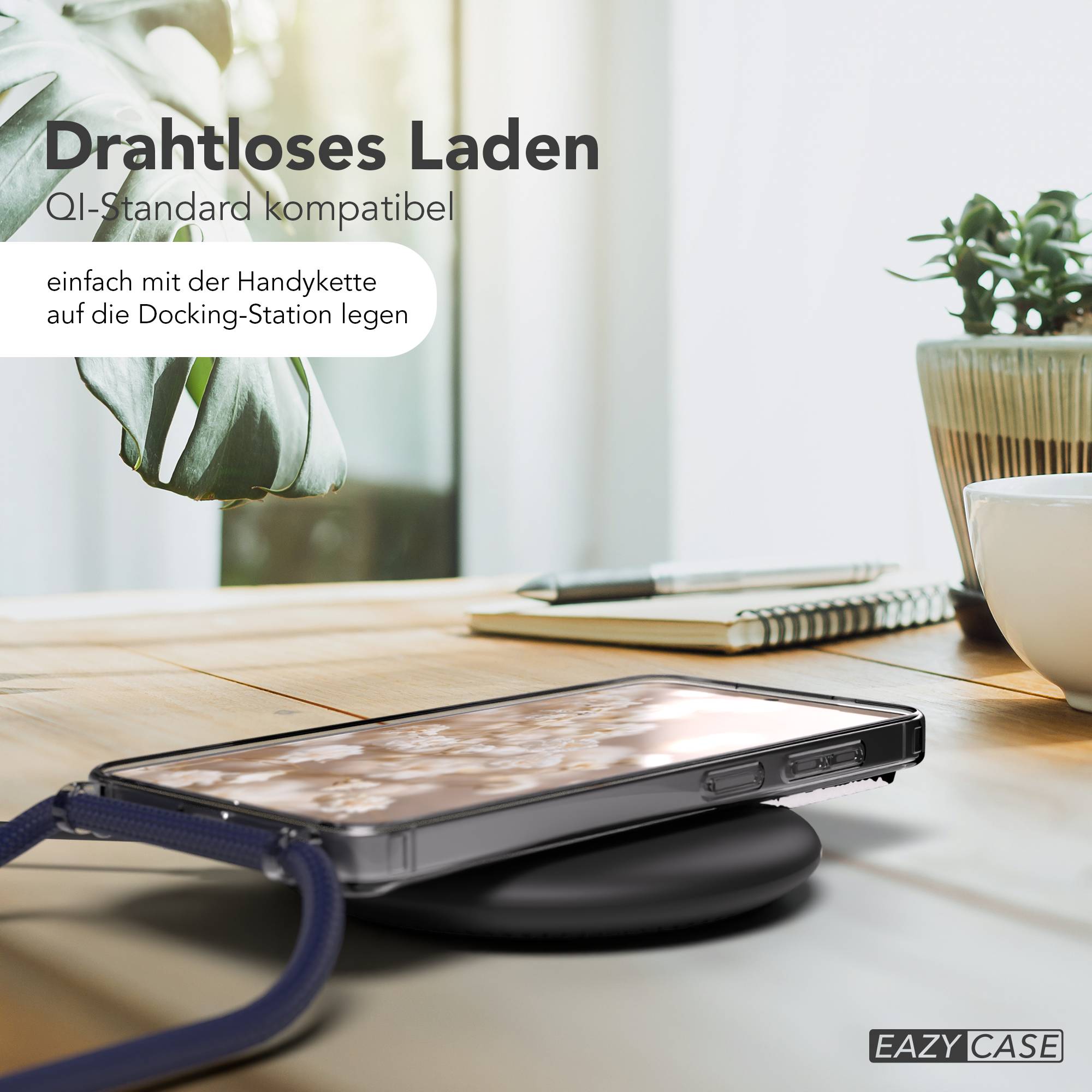 Samsung Galaxy S26 transparente Handykette mit MagSafe Funktion und verstellbarer Kordel 