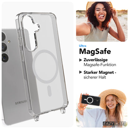 Samsung Galaxy S26 transparente Handykette mit MagSafe Funktion und verstellbarer Kordel 