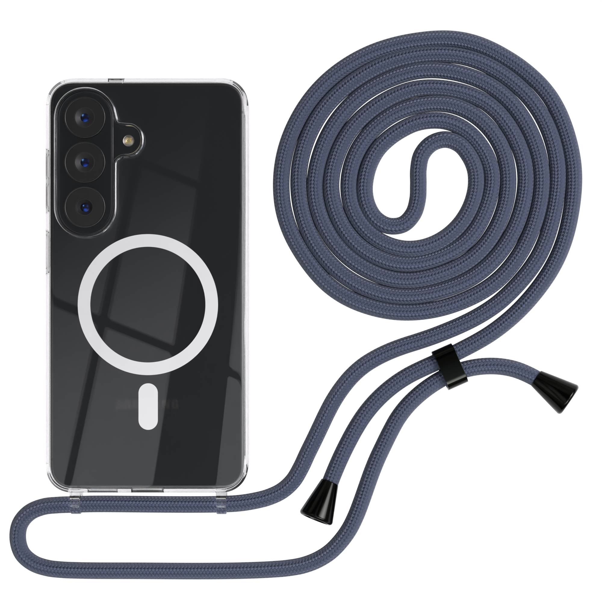 Samsung Galaxy S26 transparente Handykette mit MagSafe Funktion und verstellbarer Kordel 
