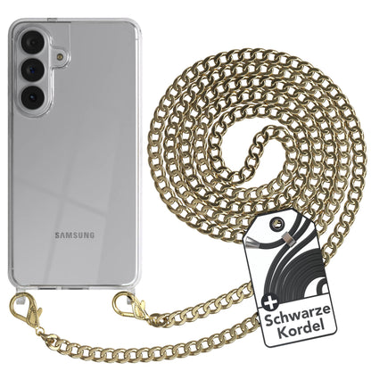 Samsung Galaxy S26 Plus Handykette mit Metallkette und schwarzer Kordel 