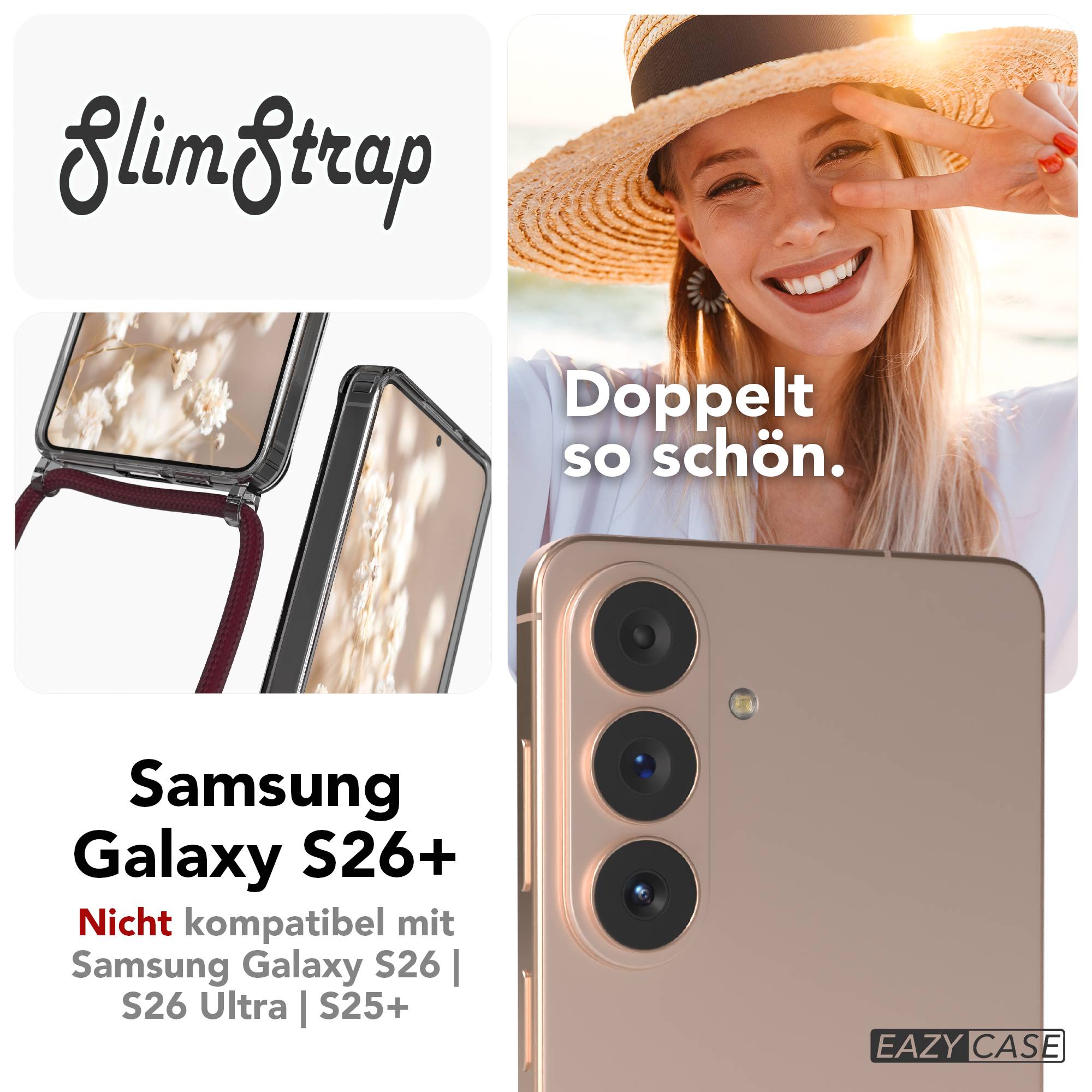 Samsung Galaxy S26 Plus transparente Handykette mit Kordel MagSafe TPU Hülle 