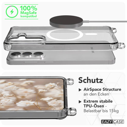 Samsung Galaxy S26 Plus transparente Handykette mit Kordel MagSafe TPU Hülle 