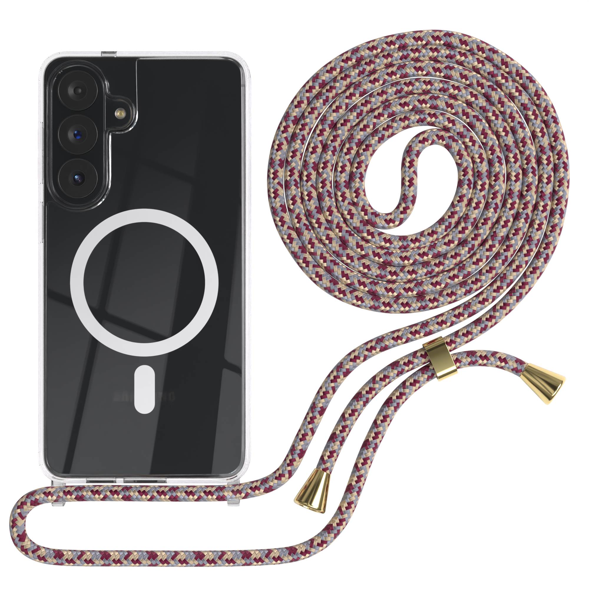 Samsung Galaxy S26 Plus transparente Handykette mit Kordel MagSafe TPU Hülle 