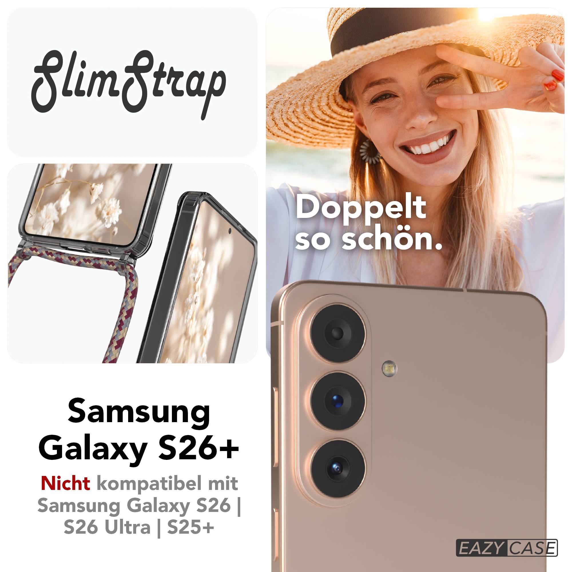 Samsung Galaxy S26 Plus transparente Handykette mit Kordel MagSafe TPU Hülle 