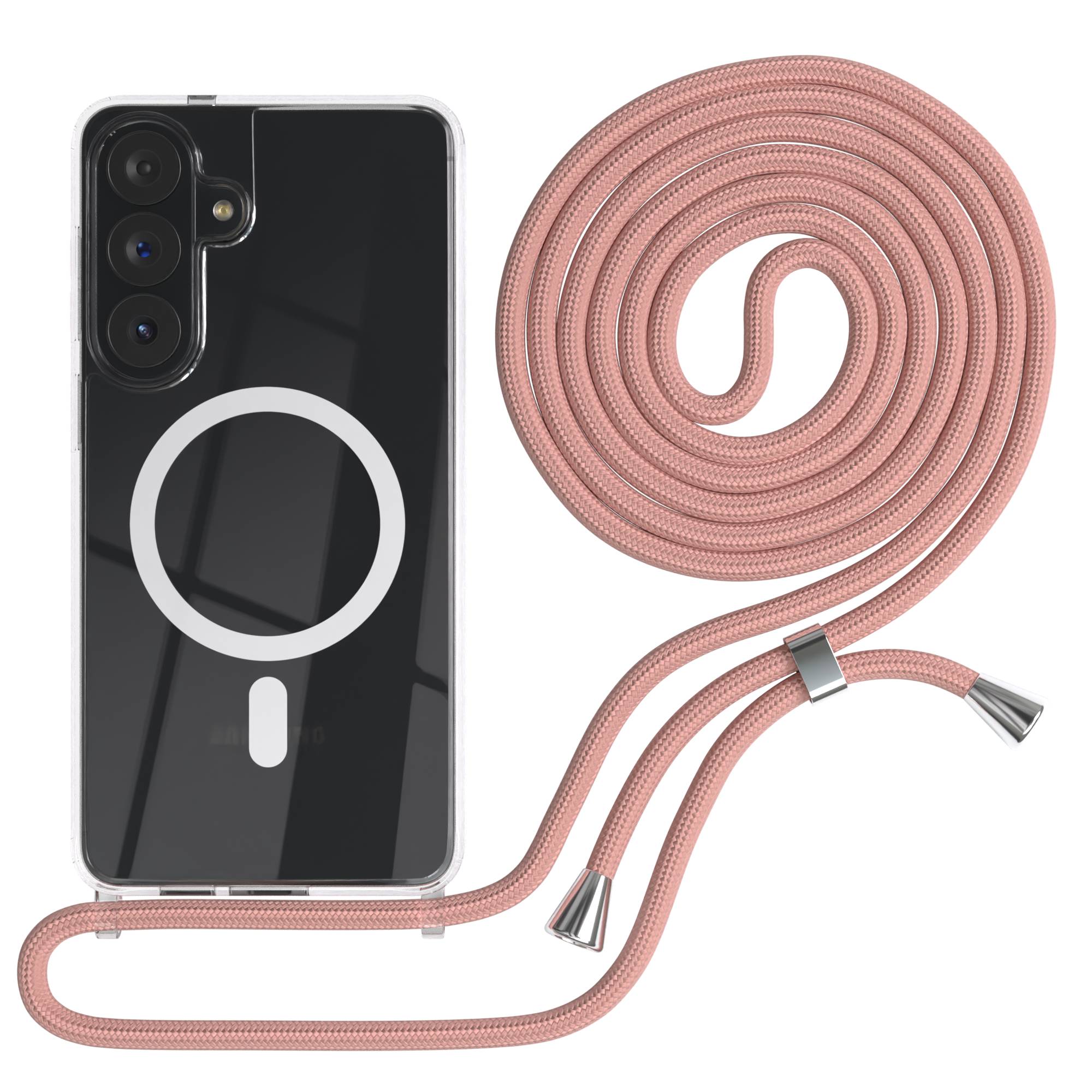Samsung Galaxy S26 Plus transparente Handykette mit Kordel MagSafe TPU Hülle 