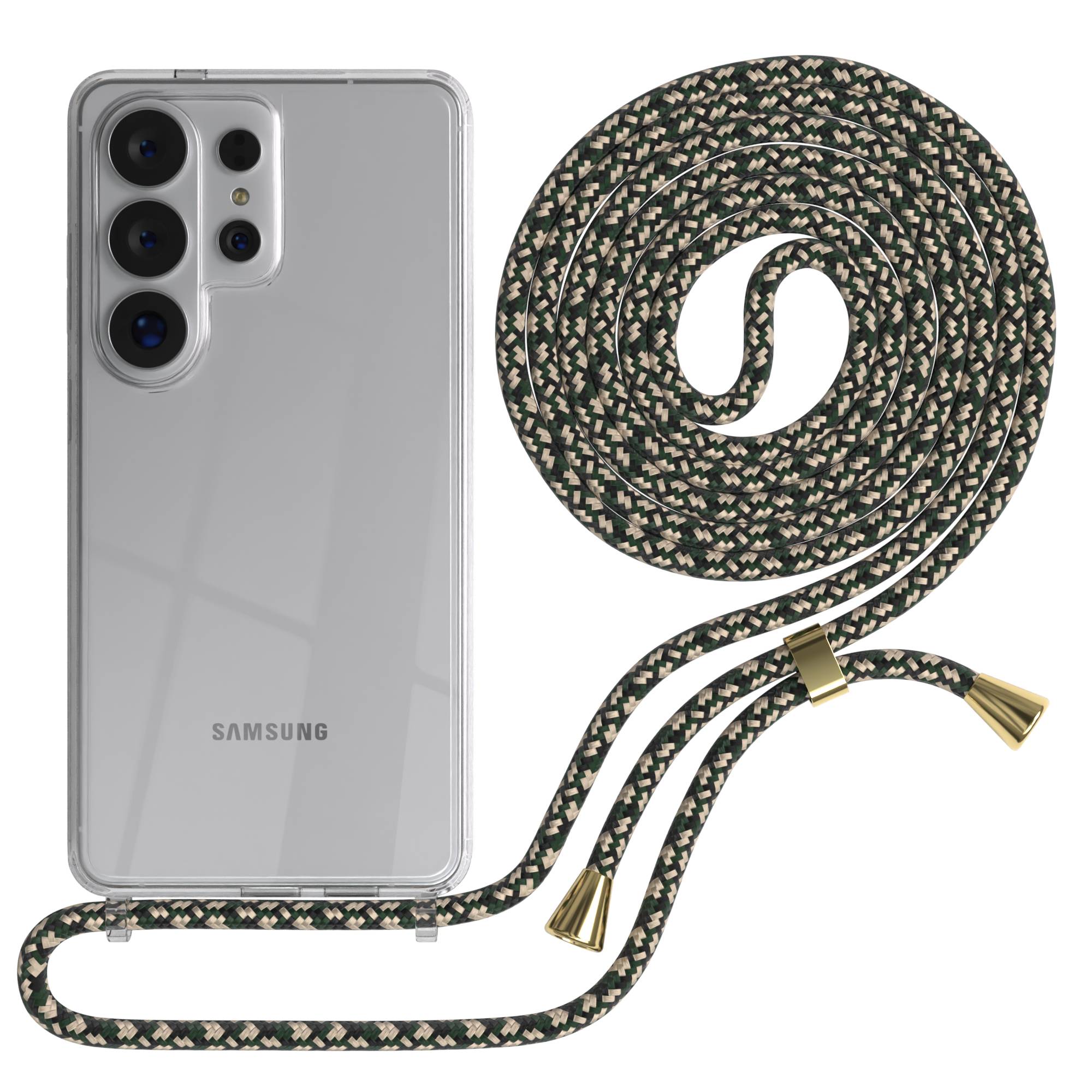 Samsung Galaxy S26 Ultra transparente Handykette mit verstellbarer Kordel TPU Hülle 