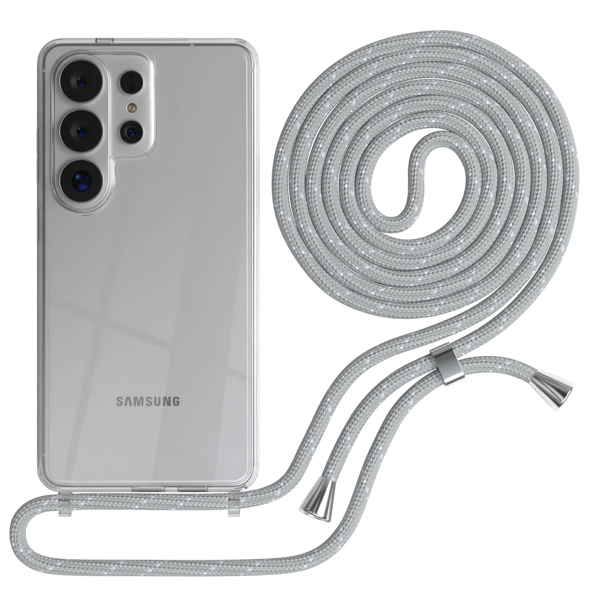 Samsung Galaxy S26 Ultra transparente Handykette mit verstellbarer Kordel TPU Hülle 