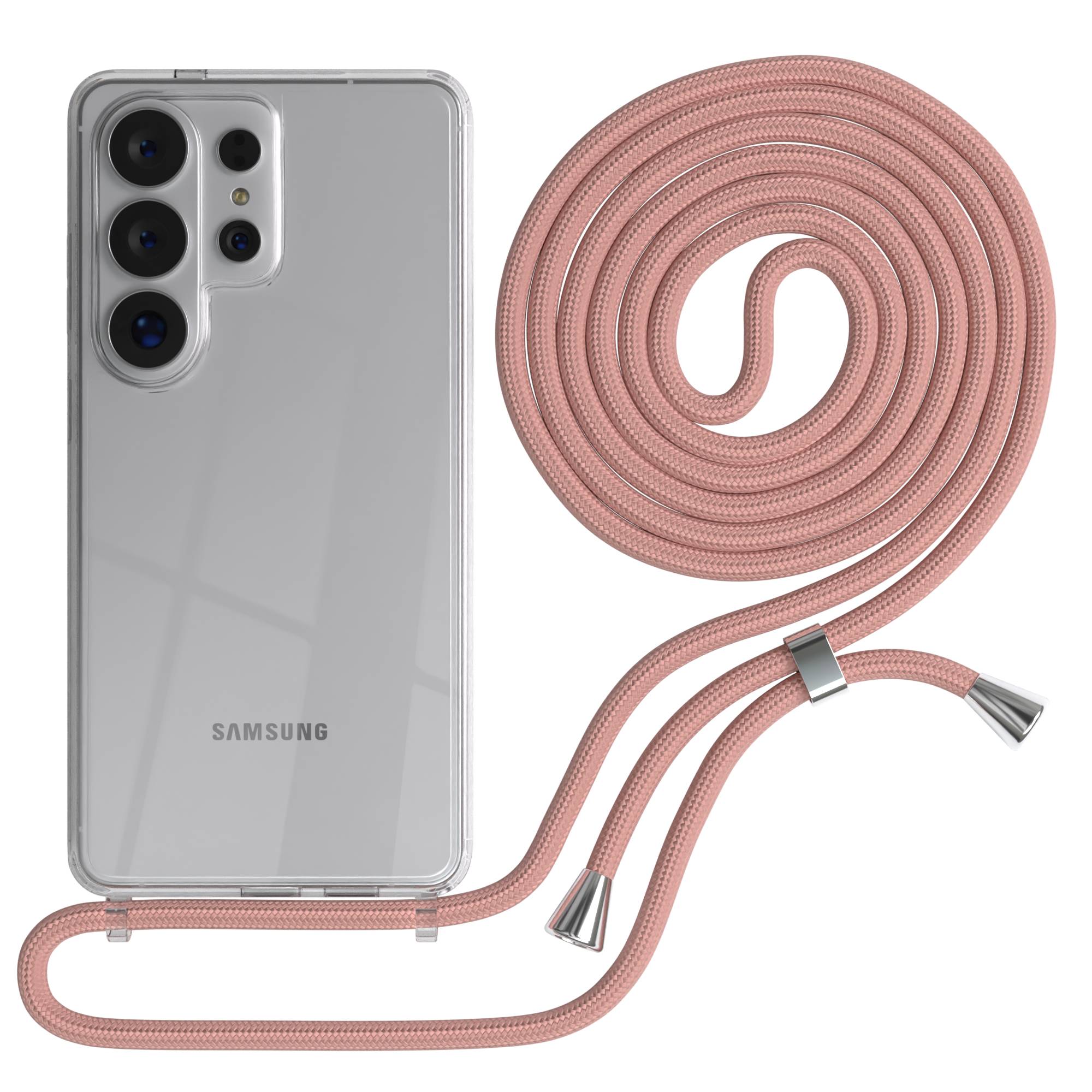 Samsung Galaxy S26 Ultra transparente Handykette mit verstellbarer Kordel TPU Hülle 