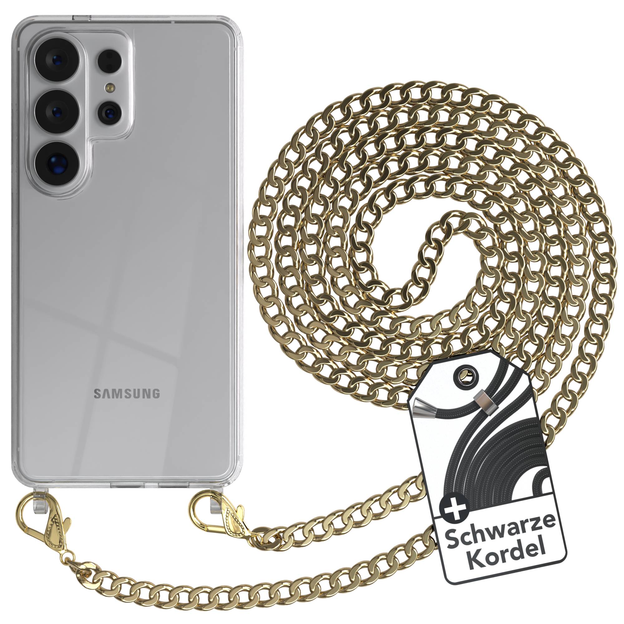Samsung Galaxy S26 Ultra Handykette mit Metallkette und Kordel zum Umhängen 