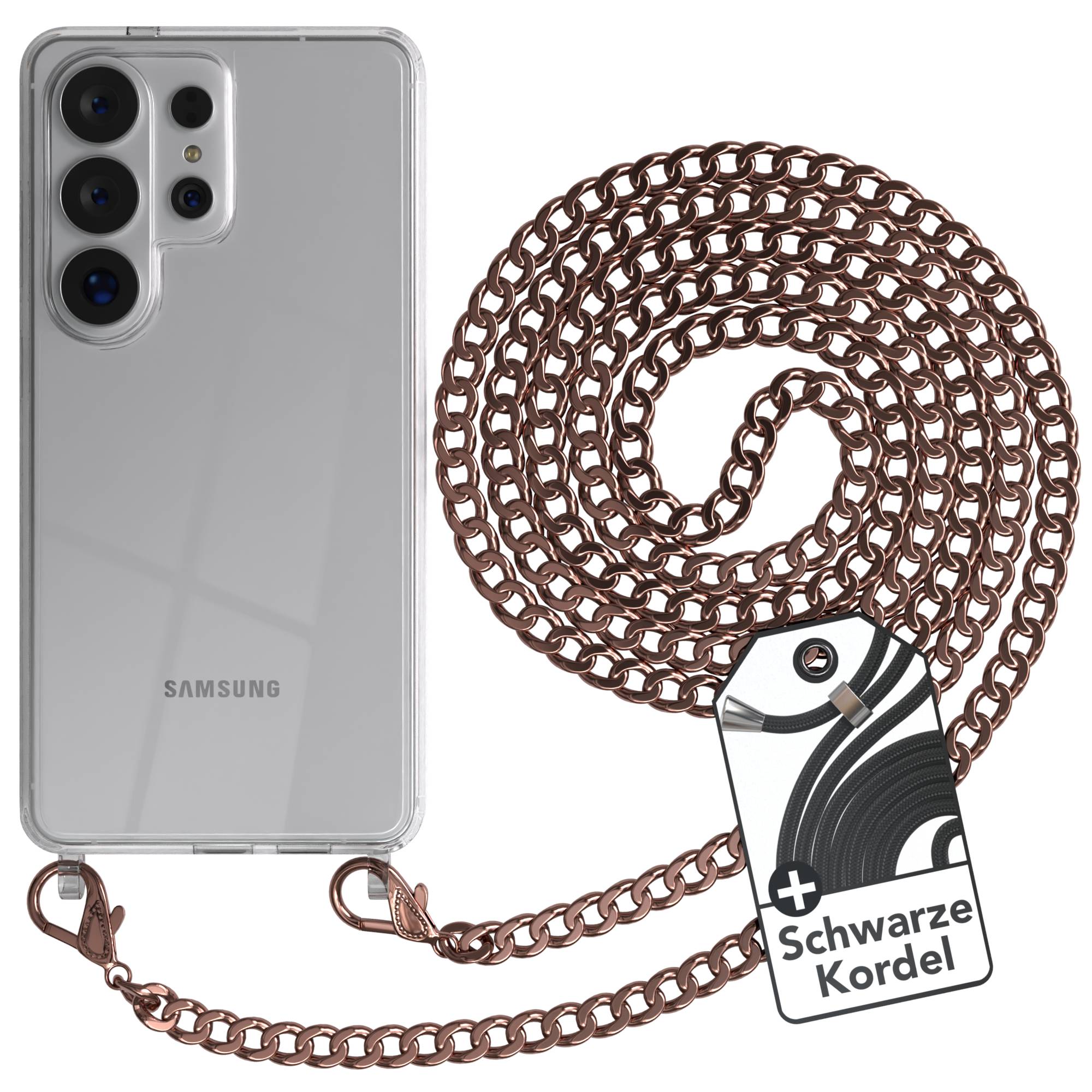 Samsung Galaxy S26 Ultra Handykette mit Metallkette und Kordel zum Umhängen 