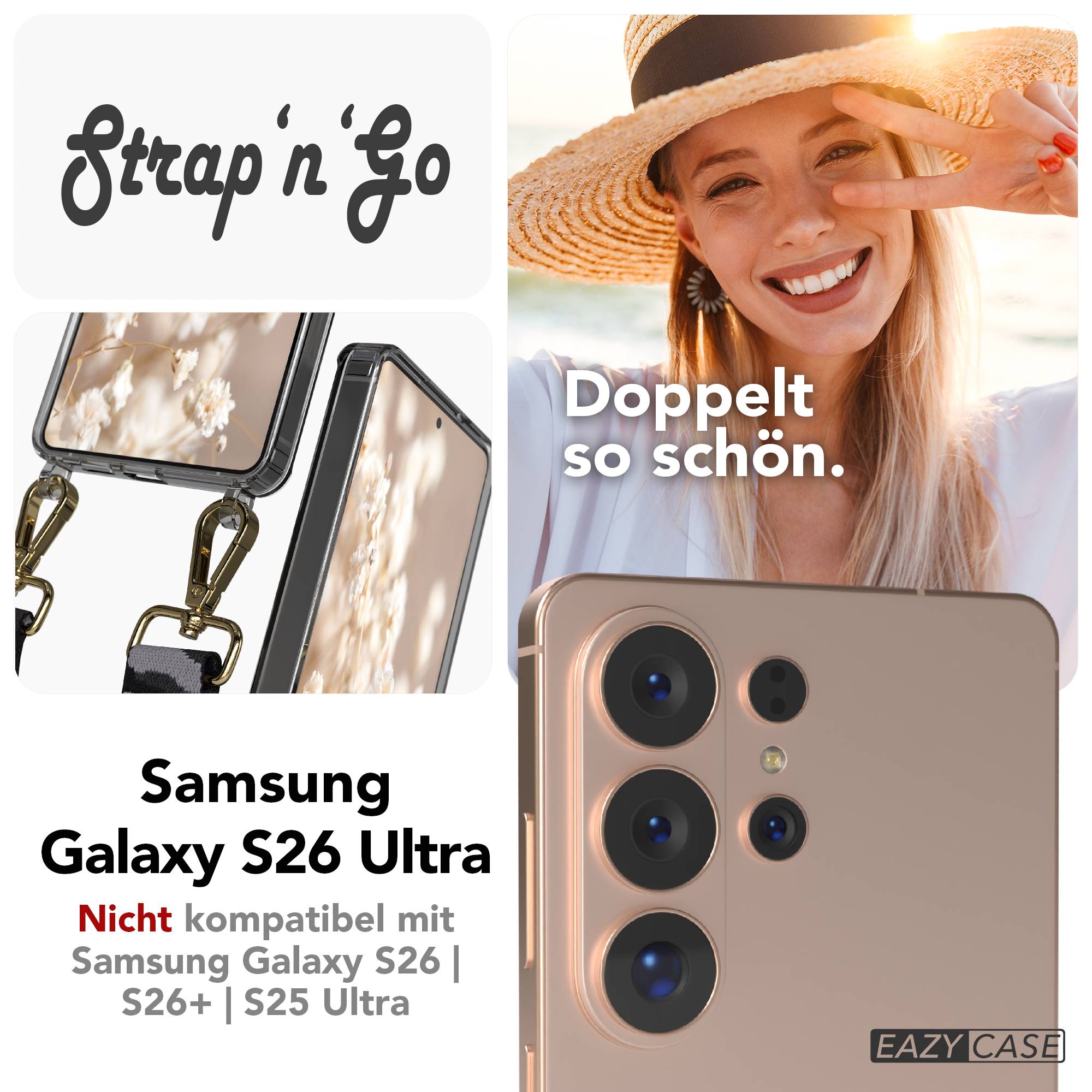 Samsung Galaxy S26 Ultra Handykette mit verstellbarem Boho Band zum Umhängen 