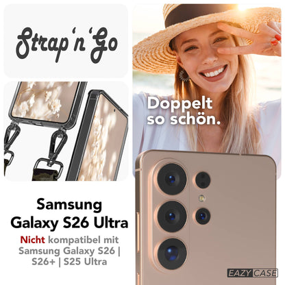 Samsung Galaxy S26 Ultra Handykette mit verstellbarem Boho Band zum Umhängen 