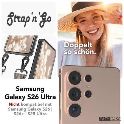 Samsung Galaxy S26 Ultra Handykette mit verstellbarem Boho Band zum Umhängen 