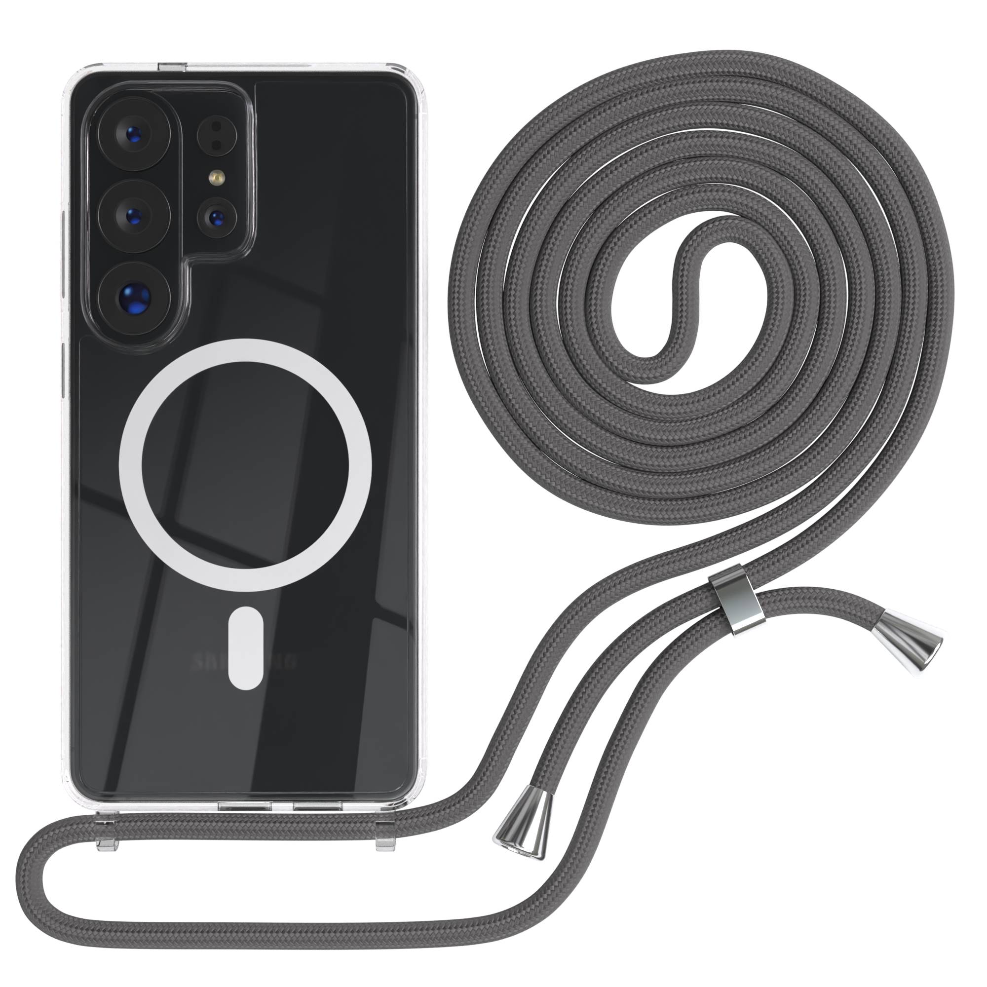 Samsung Galaxy S26 Ultra transparente Handykette mit MagSafe und verstellbarer Kordel 