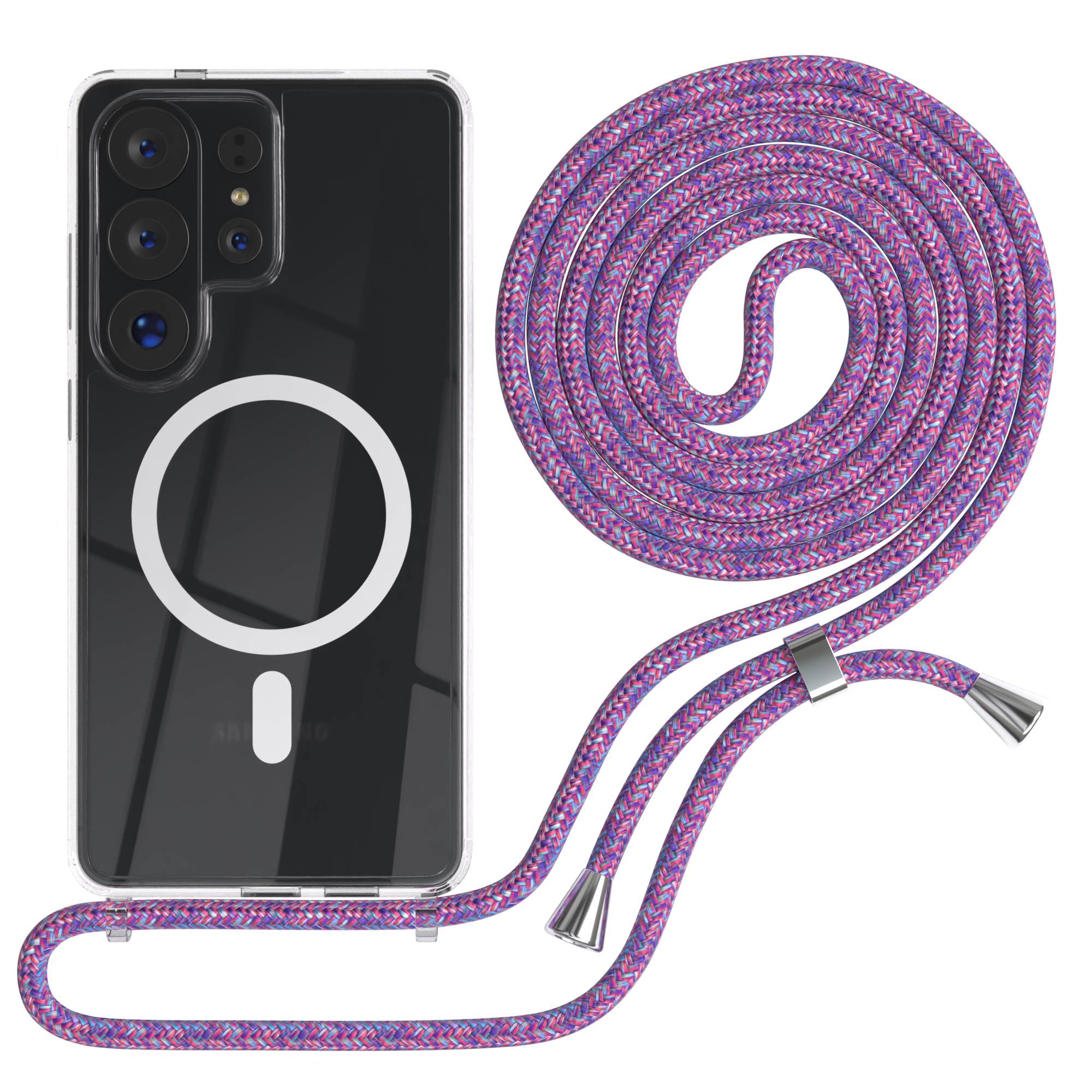 Samsung Galaxy S26 Ultra transparente Handykette mit MagSafe und verstellbarer Kordel 