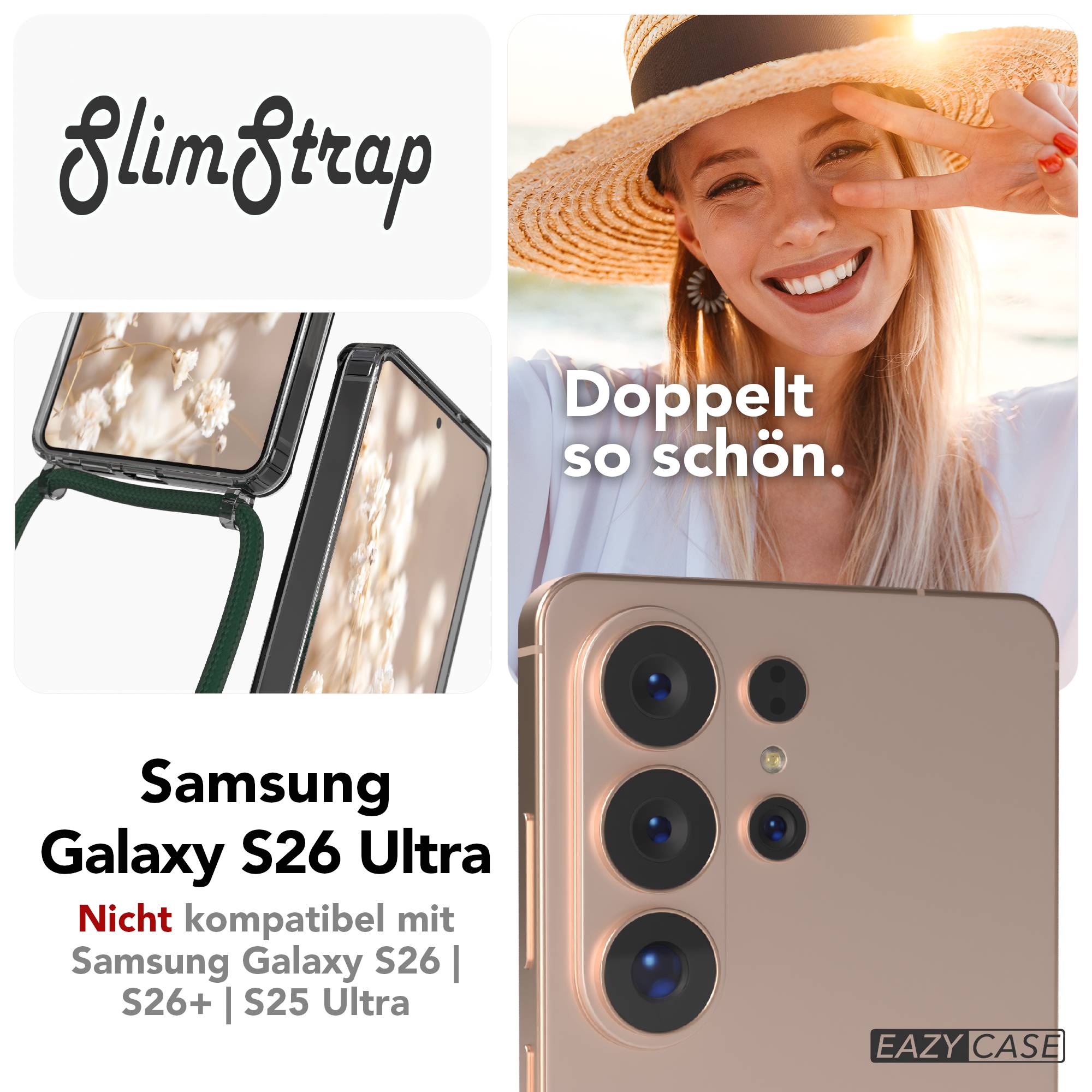 Samsung Galaxy S26 Ultra transparente Handykette mit MagSafe und verstellbarer Kordel 