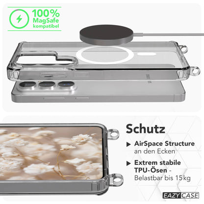 Samsung Galaxy S26 Ultra transparente Handykette mit MagSafe und verstellbarer Kordel 
