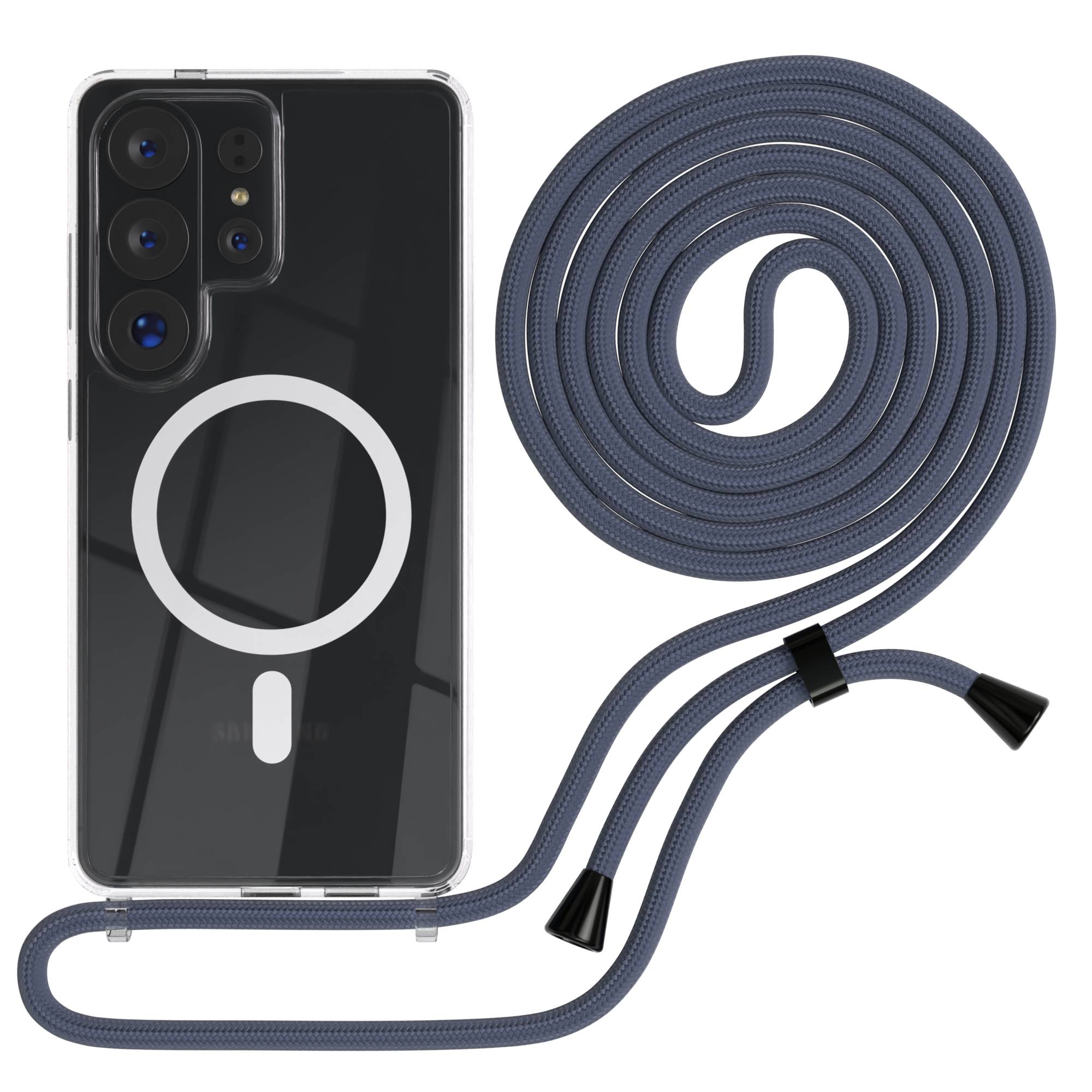 Samsung Galaxy S26 Ultra transparente Handykette mit MagSafe und verstellbarer Kordel 