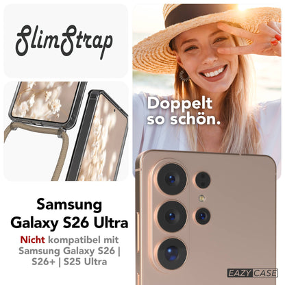 Samsung Galaxy S26 Ultra transparente Handykette mit MagSafe und verstellbarer Kordel 