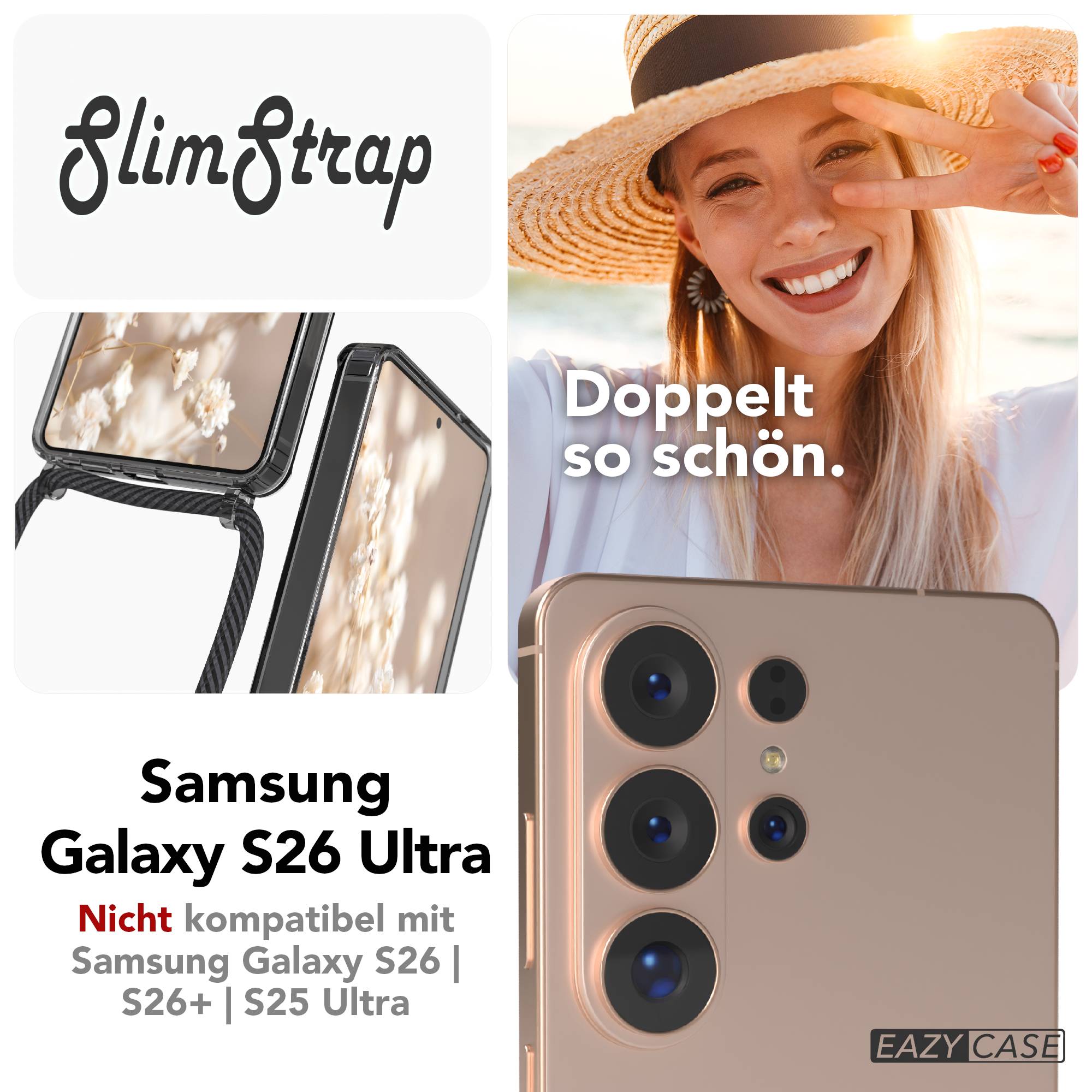 Samsung Galaxy S26 Ultra transparente Handykette mit MagSafe und verstellbarer Kordel 
