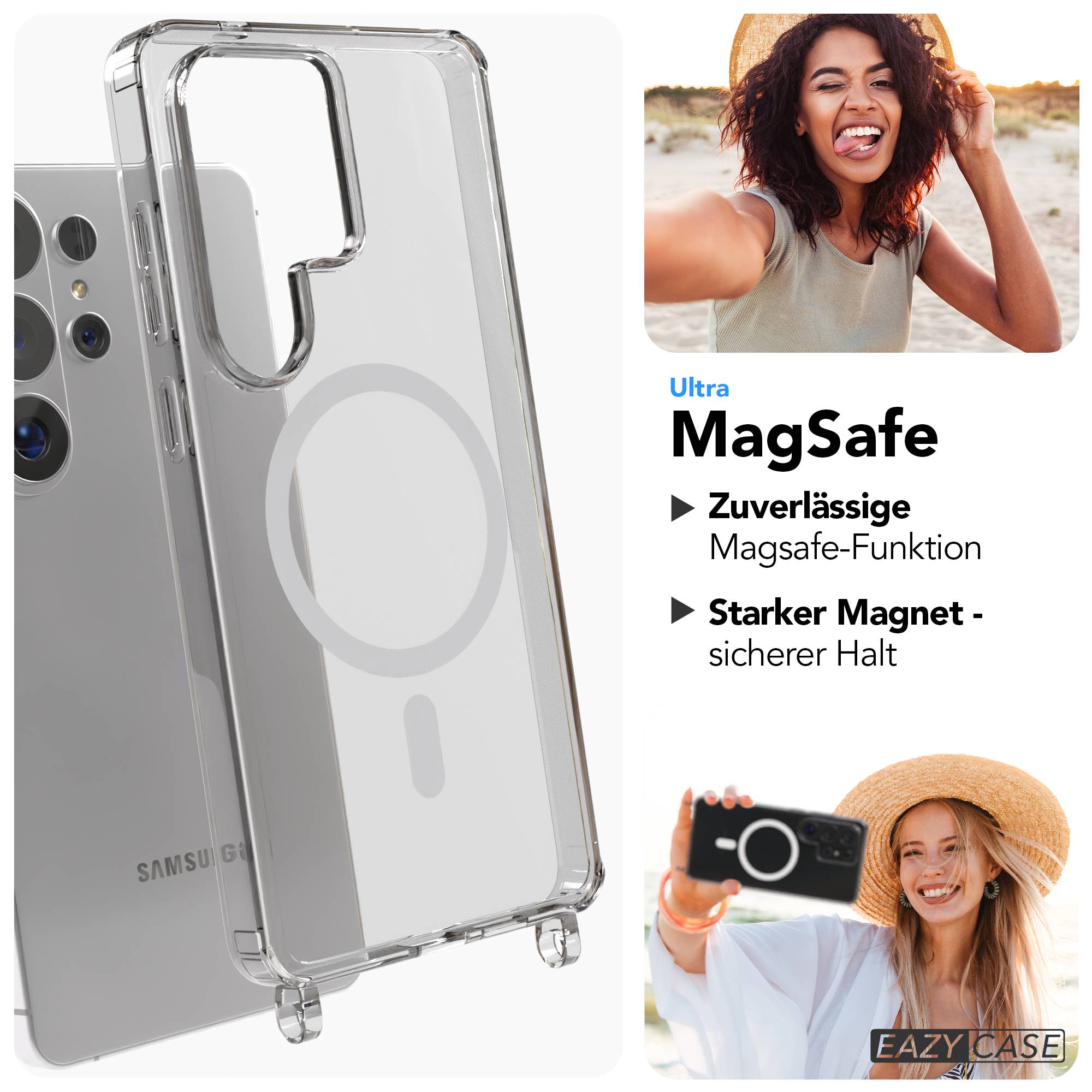 Samsung Galaxy S26 Ultra transparente Handykette mit MagSafe und verstellbarer Kordel 