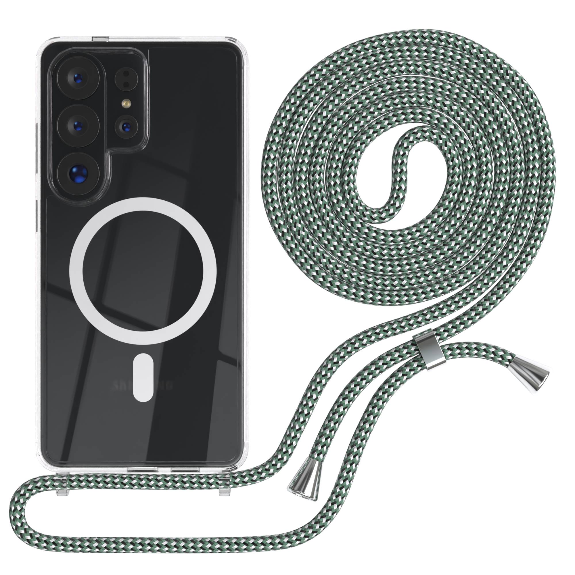 Samsung Galaxy S26 Ultra transparente Handykette mit MagSafe und verstellbarer Kordel 