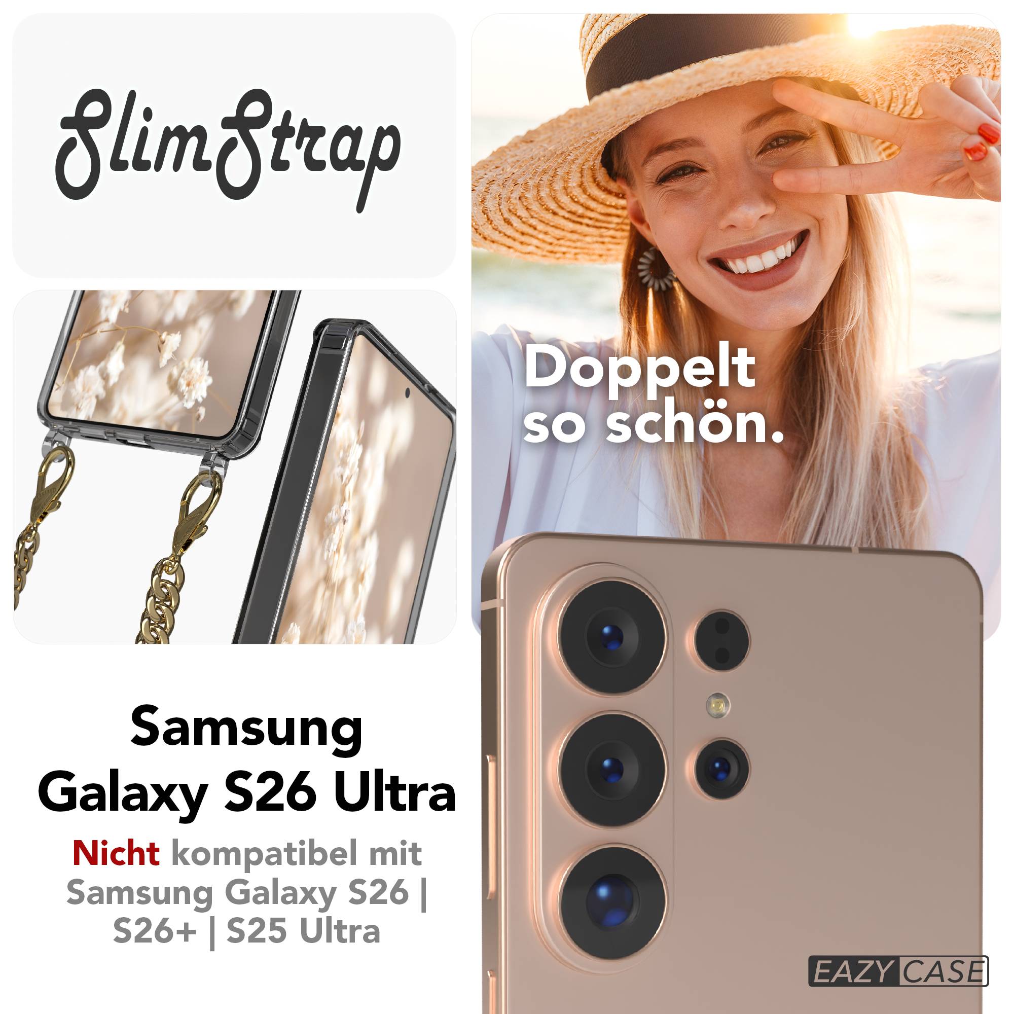 Samsung Galaxy S26 Ultra Handykette mit schwarzer Metallkette und MagSafe Funktion 