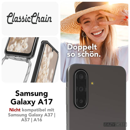 Samsung Galaxy A17 transparente Handykette mit verstellbarer Kordel TPU Hülle 