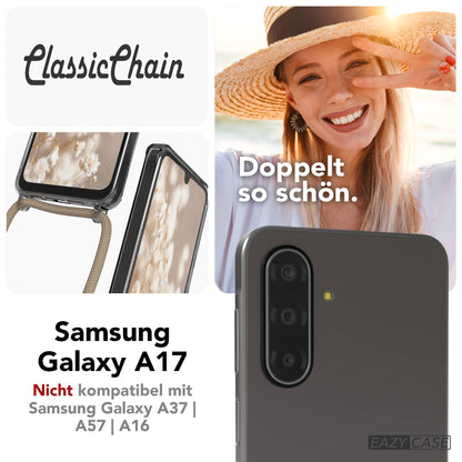 Samsung Galaxy A17 transparente Handykette mit verstellbarer Kordel TPU Hülle 