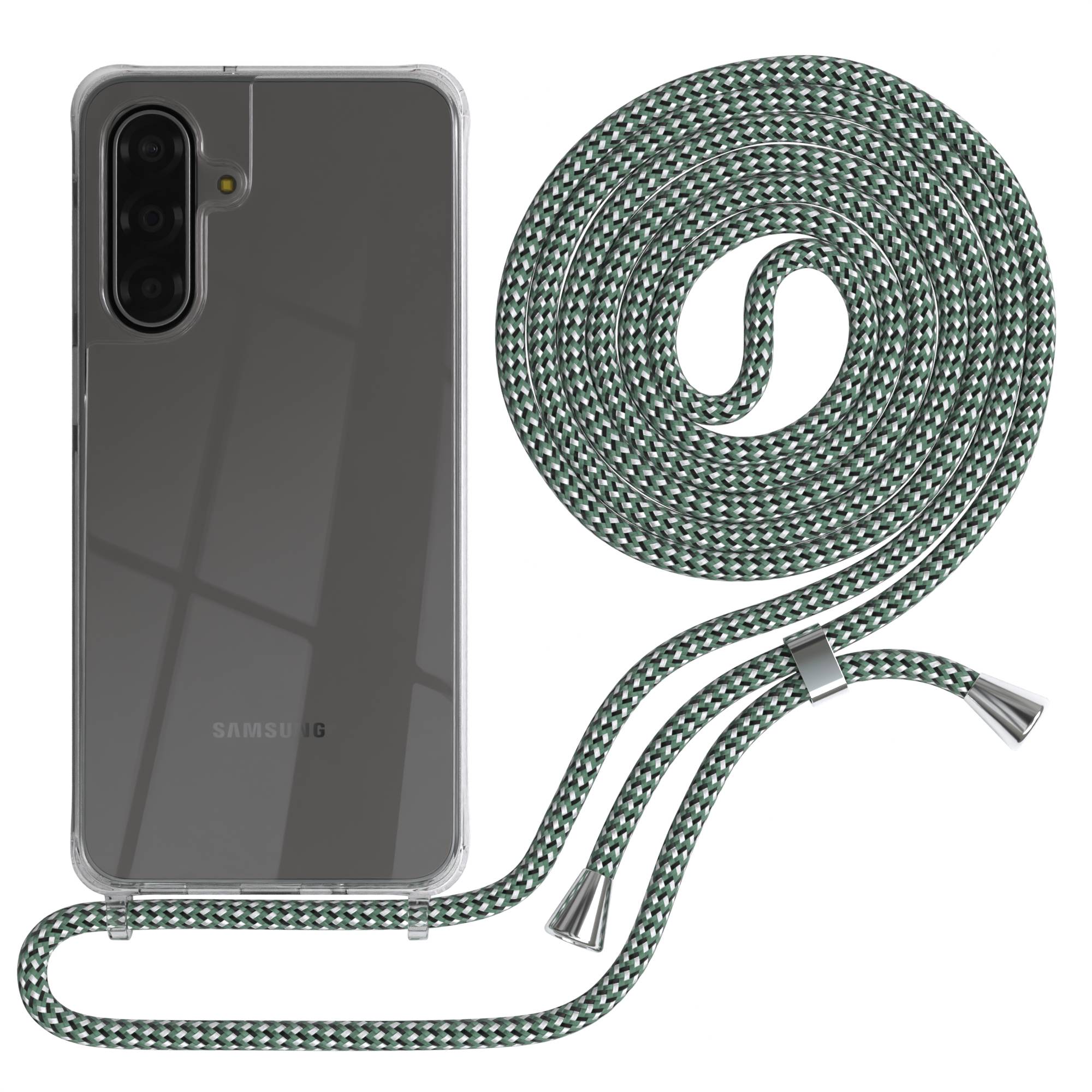 Samsung Galaxy A17 transparente Handykette mit verstellbarer Kordel TPU Hülle 