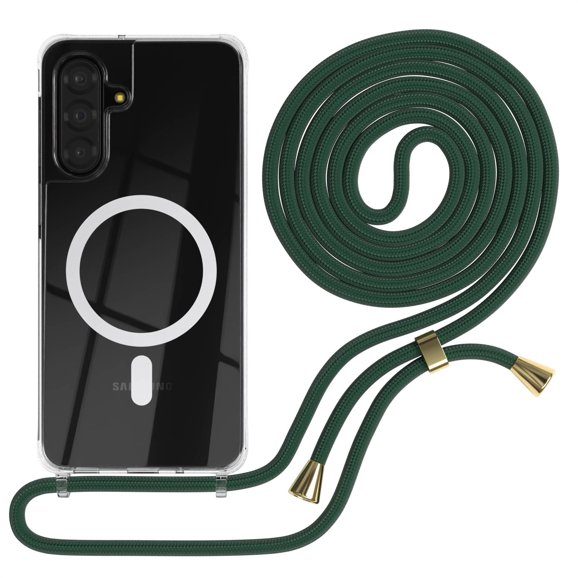 Samsung Galaxy A17 transparente Handykette mit MagSafe und verstellbarer Kordel 