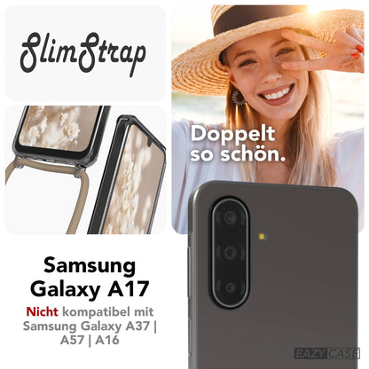 Samsung Galaxy A17 transparente Handykette mit MagSafe und verstellbarer Kordel 