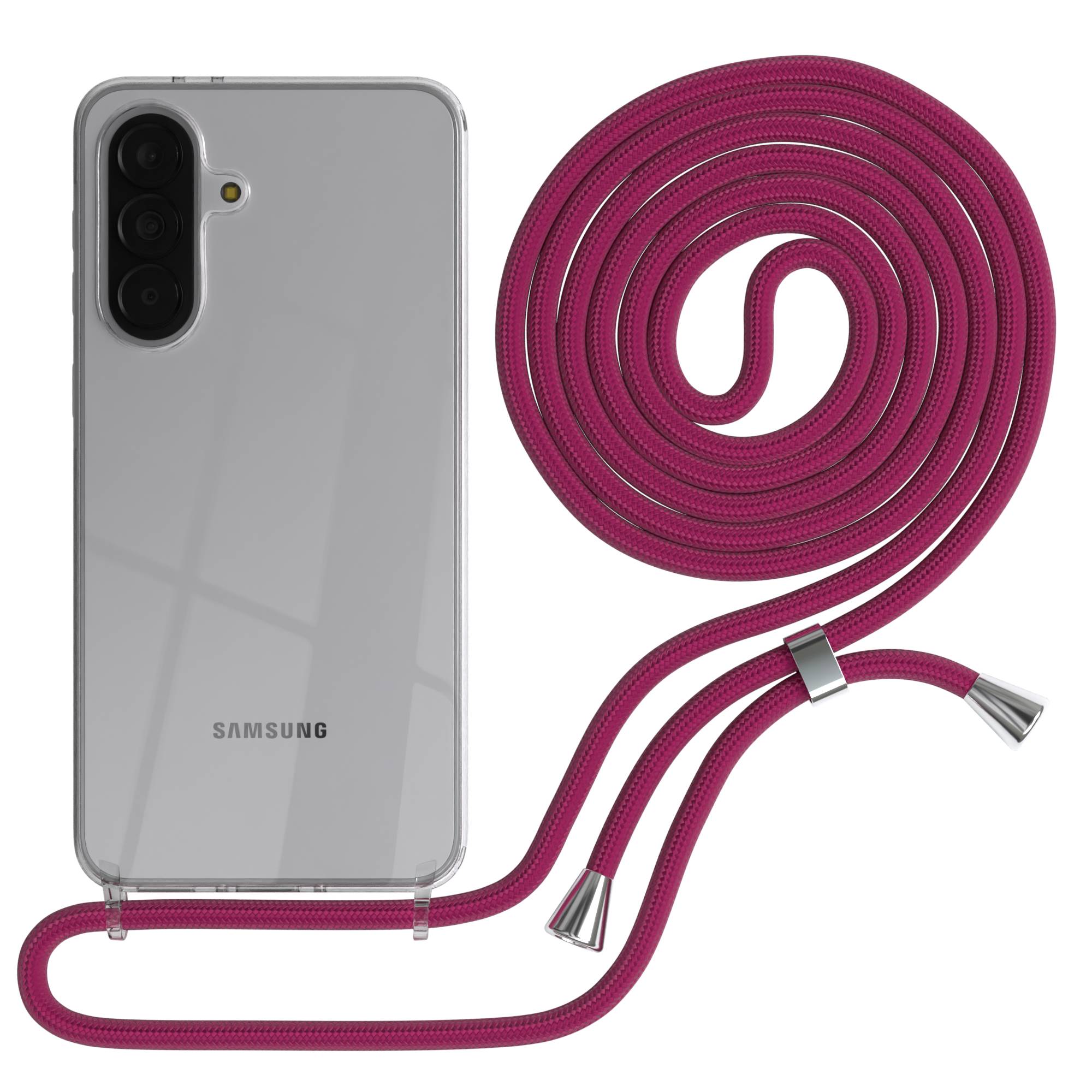 Samsung Galaxy A37 transparente Handykette mit verstellbarer Kordel TPU Schutzhülle 